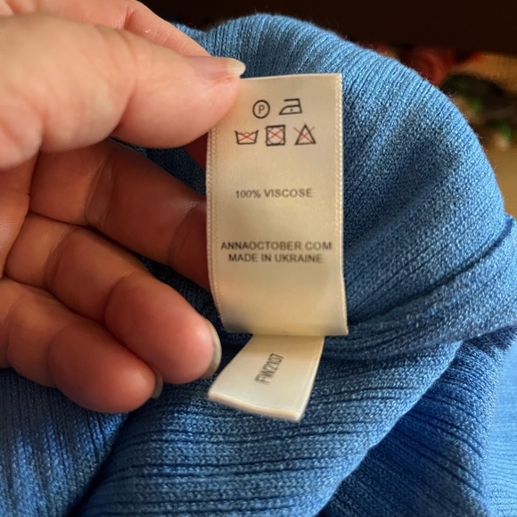 NWT Anna October-PARIS BREAKFAST OPEN-BACK RIBBED-KNIT MAXI DRESS. Size L - Picture 8 of 8